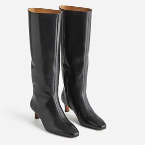 Madewell Dimes Black Knee-High Kitten-Heel Boots Extended Calf